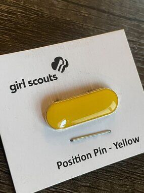 Official Girl Scouts Yellow Adult Position Pin - Troop Leader Volunteer Bar NEW